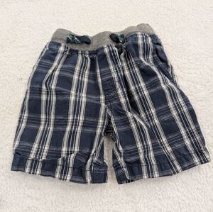 Plaid Toddler Shorts - Navy and Gray